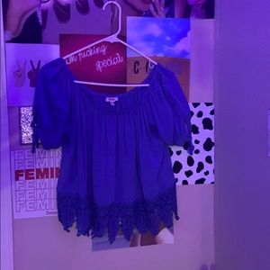 Off the shoulder crop top.